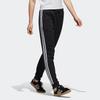 Adidas Originals Regular Tapered Cuff Striped Comfortable Casual Moisture-Wicking Durable Knitted Sports Pants Women Pants Black DH3123