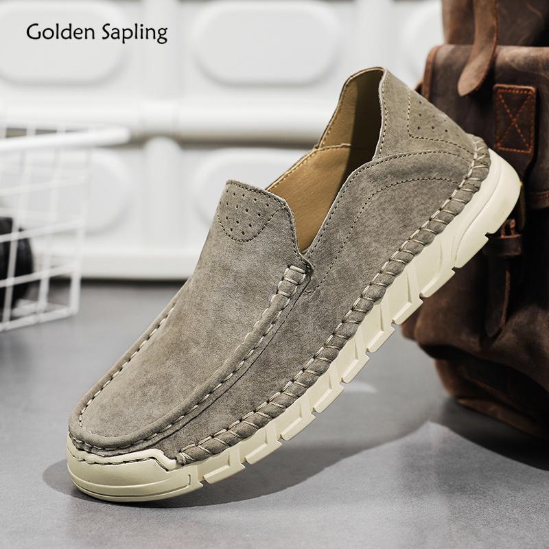 Golden Sapling Men's Casual Shoes Loafers Retro Driving Flats Comfortable Men Loafers Leisure Business Footwear