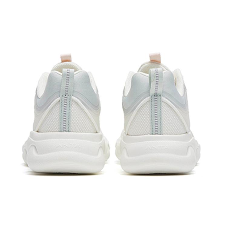 New Anta Sheepskin Slip Resistant, Abrasion Resistant, Lightweight, Rebound Low Top Running Shoes Women's White Green 122245574-2