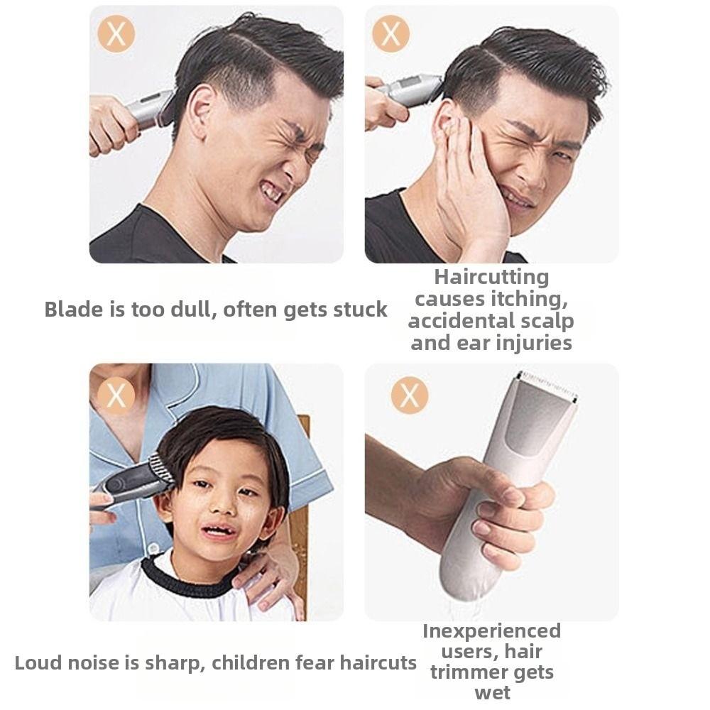 Long Battery Life Electric Hair Clipper USB Fast Charge USB Rechargeable Shaver  Beard Trimming