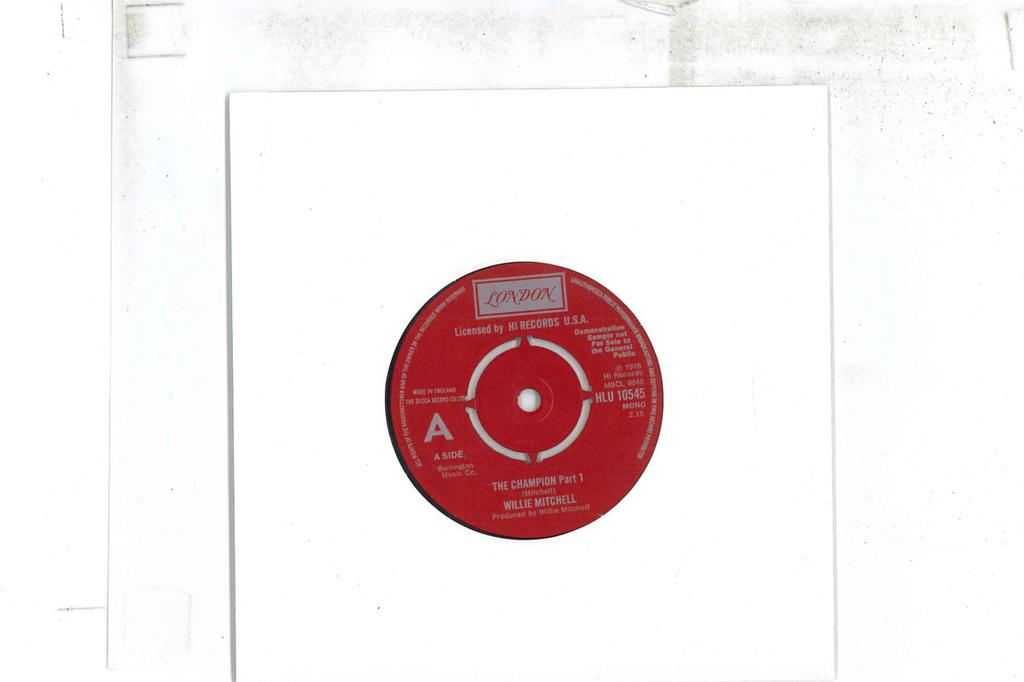 7inch Record WILLIE MITCHELL  Champion HLU10545PROMO LONDON 1976 UK SoulFunk Used