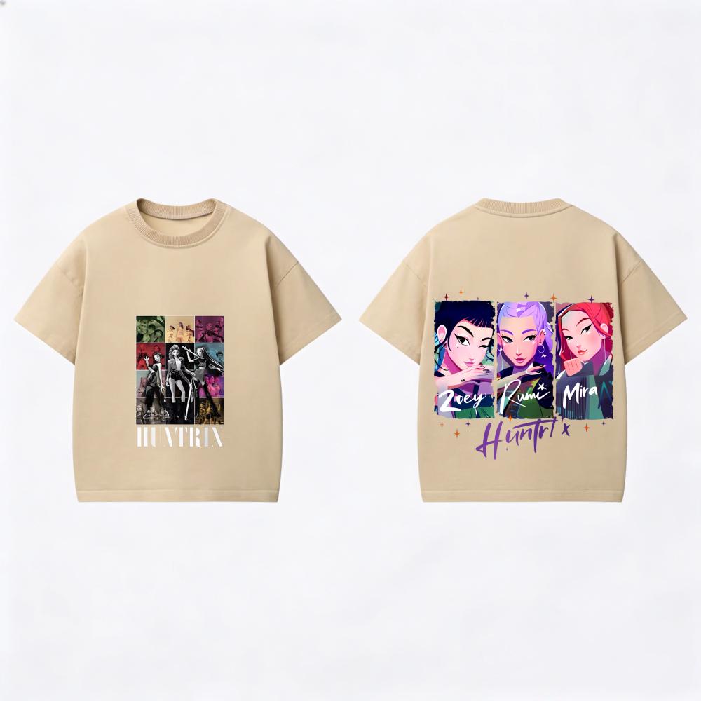 Small Kid Summer T-Shirt Fashion Sportswear Costume Popular KPOP Demon Huntrix Hunter Print Kids Short Sleeve Top Daily Wear Top