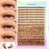 Brown DIY Lash Cluster Kit Soft Fluffy Warm-Toned False Lashes Match Light Brown Hair for Cosplay