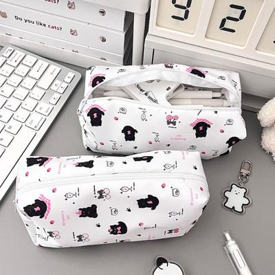 1 Pc Sweet Cartoon Animal Pencil Case for Kids Kawaii Bear Puppy Stationery Bag Large Capacity Pen Bag Student Supplies