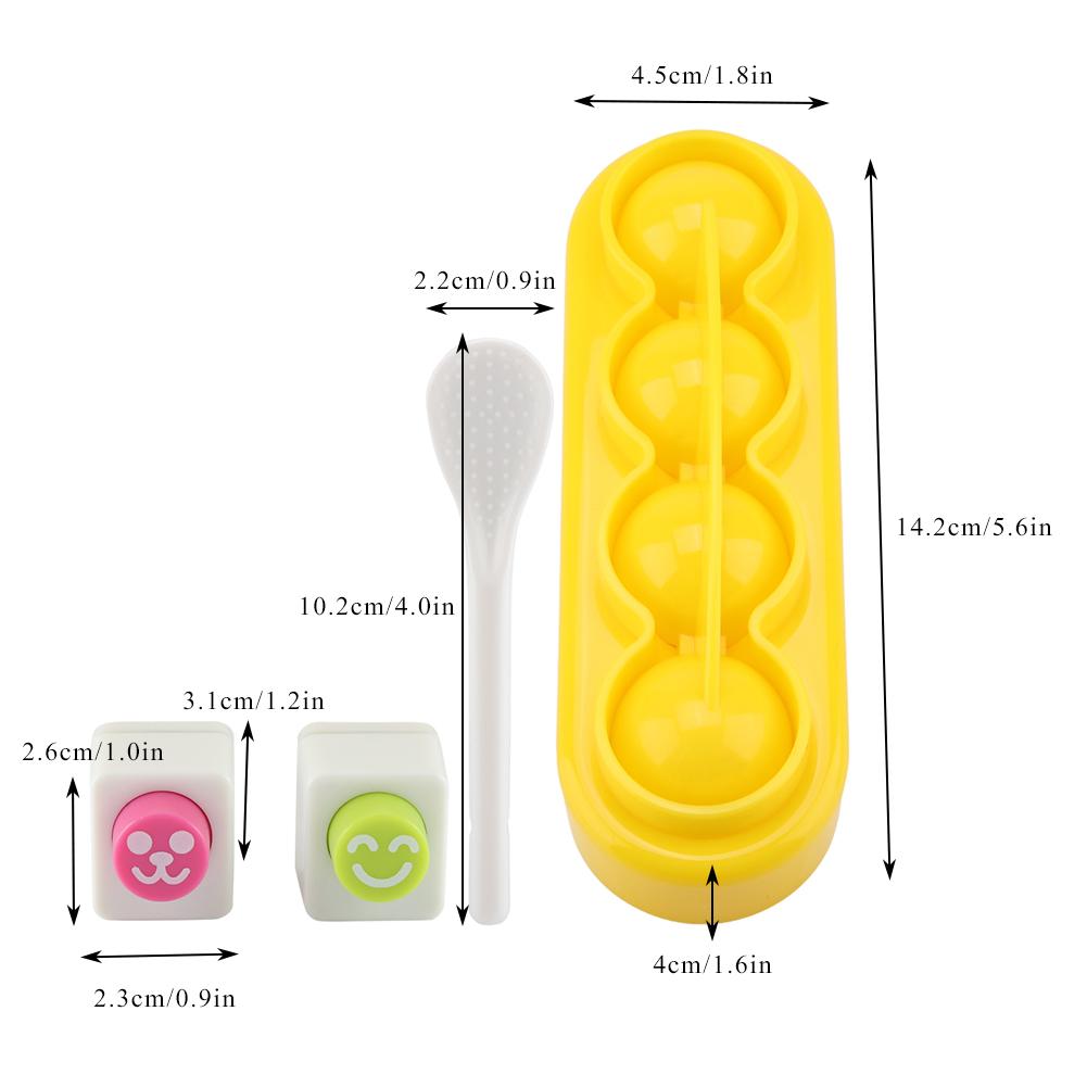 1pcs DIY Cute Mini Rice Vegetable Roll Mold Meat 4 Ball Maker Sushi Onigiri Tool Food Grade PP Material Kitchen Accessories