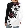 Dames Losse Ronde Hals Print Lange Mouw T-shirt Top Pullover