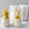 2026 Easter Eggshell Rabbit Silicone Candle Mold DIY Handmade Animal Aromatherapy Gypsum Soap Resin Craft Mold Home Gift