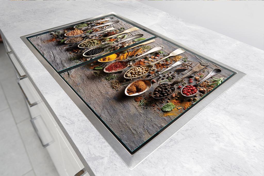 PLACA PROTECTORA DE CRISTAL PARA COCINA 90x52 ESPECIAS
