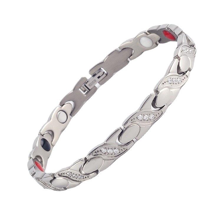 Small Fish Inlaid Diamond Black Gallstone Anti-Radiation Magnetic Bracelet