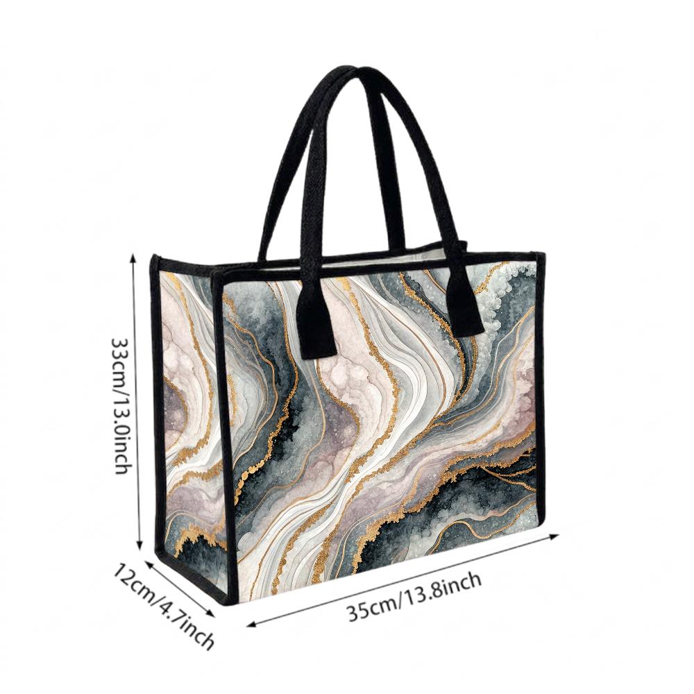 Marble Pattern Tote Bag Fashion Daily Shoulder Bag for Women Casual Large Capacity Handbag
