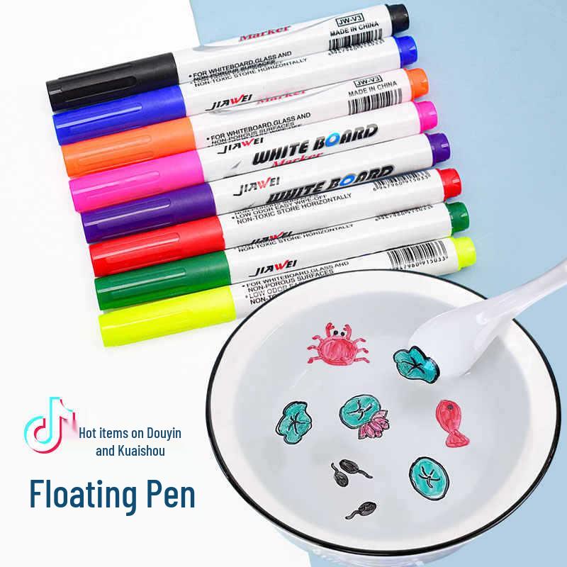 Water-Based Colorful Whiteboard Marker & Magic Floating Paintbrush for Kids - Erasable and Easy To Use