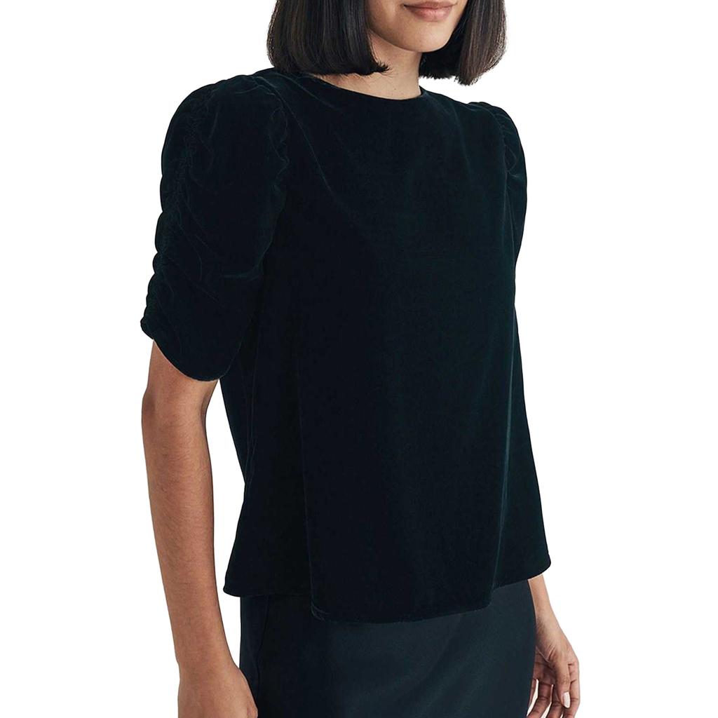NobodyÂ´s Child Womens/Ladies Velvet Gathered Sleeve Top