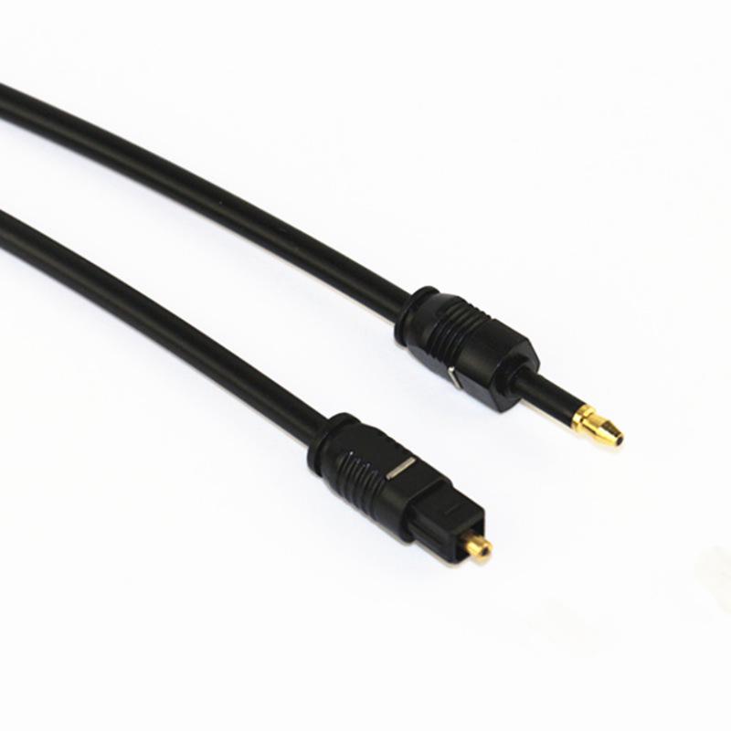 Toslink Optisches Audiokabel, Quadratischer zu Rundem Stecker, 3,5 mm, 1,5 m
