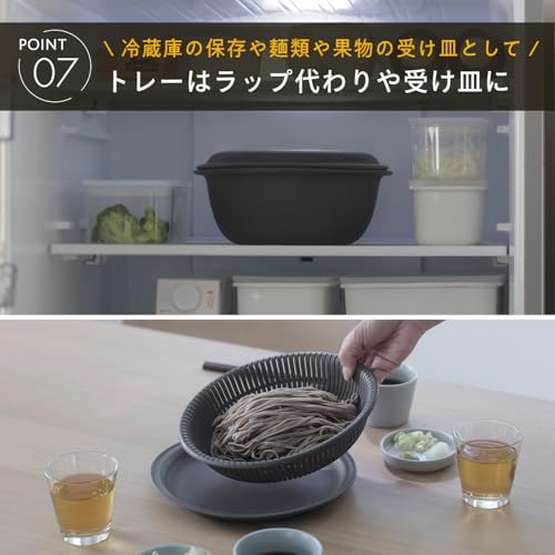 Marna Colander Bowl 21cm (Microwave Safe/Heat Resistant/Stackable) with Tray, Colander, Bowl Set, Heat Resistant Bowl, Dishwasher Safe, Steamer Compat