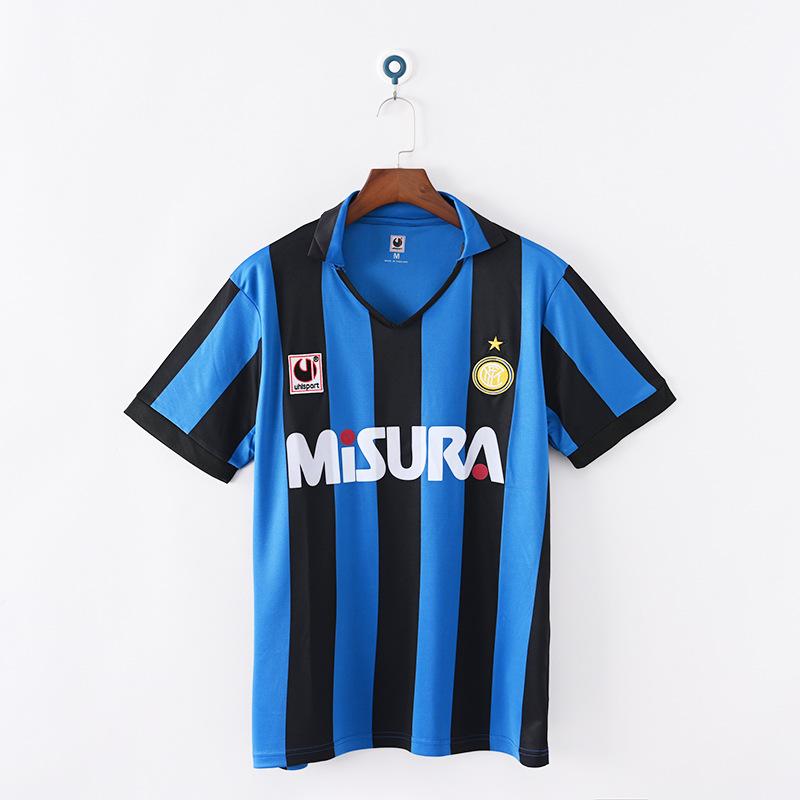 0910 Inter Retro Full Series Jersey, Champions League Home and Away Long-sleeved Football Jersey, Commemorative Print Jersey