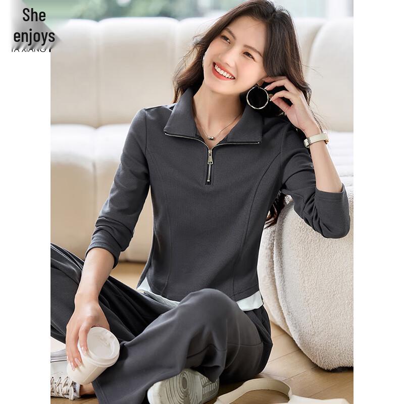 Women s Long-Sleeve Two-Piece Sportswear Set L