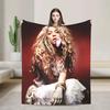Warm Blanket Decorative Shakira Throw Blanket Singer Pop Flannel Bedspread For Living Room Street Trend Sofa Bed Cover