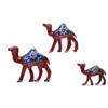 Camel - Handcrafted Paper Mache Artistry, Striking Red Finish, Ideal for Home Decor Showpiece (12X10X8CM) Set of 3