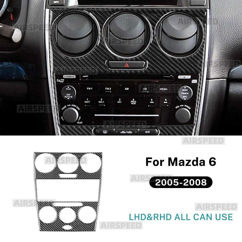 Carbon Fiber Style Interior Sticker for Mazda 6 GG GY 2005-2008 Center Console Side Air Vents Center Console Panel