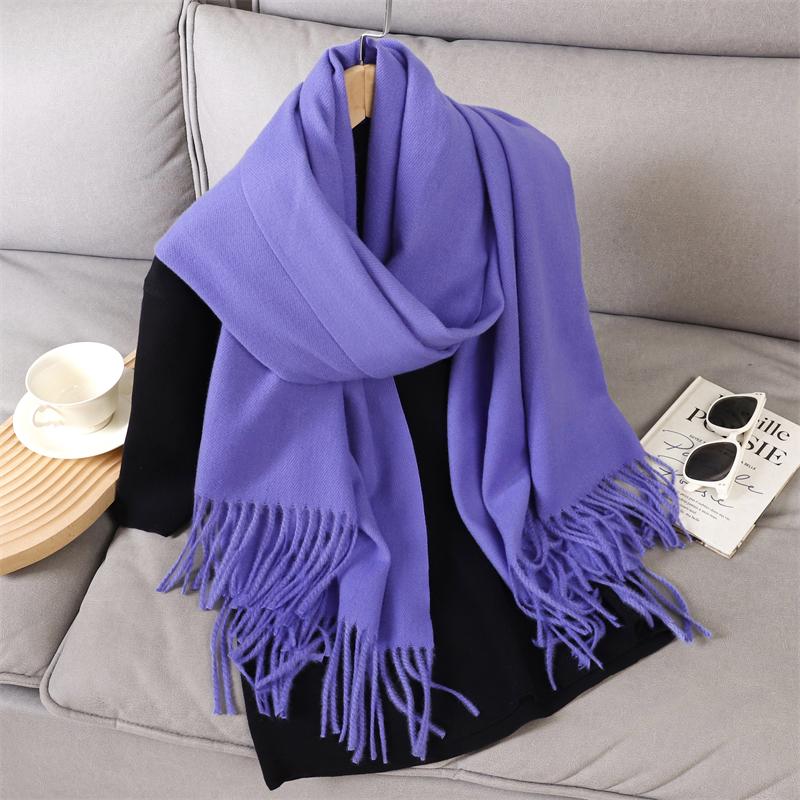 Fashion Luxury Solid Women Winter Scarf Warm Thicken Cashmere Shawl Outdoor Tassels Pashmina Lady Wrap Windproof Scarves