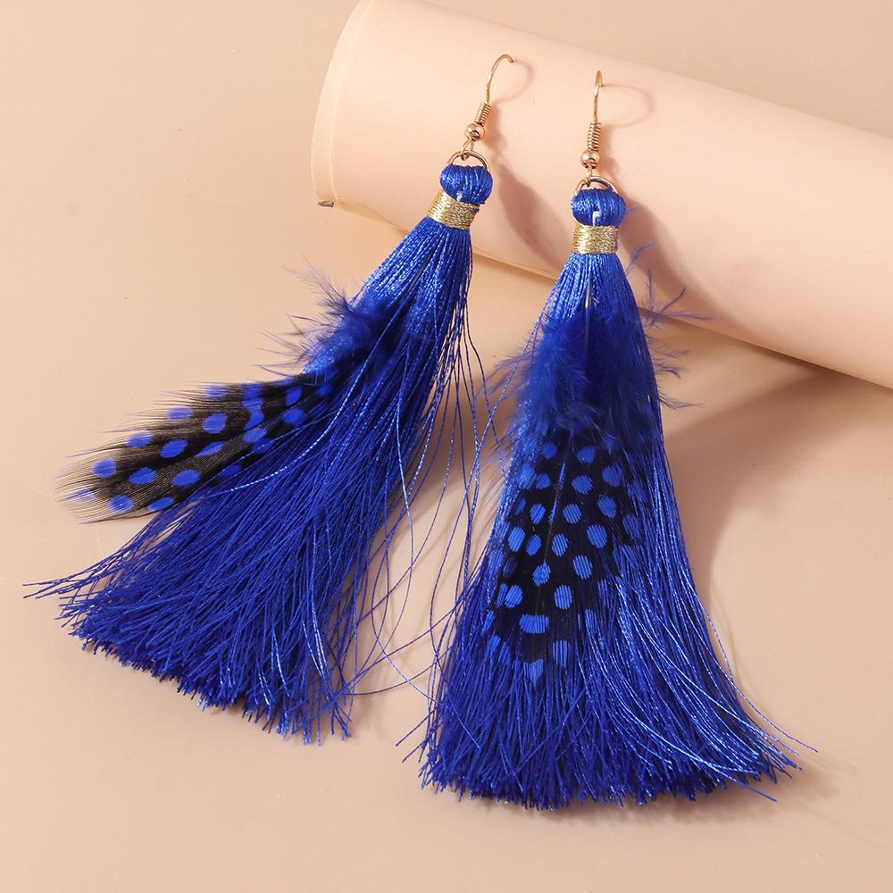 Pretty Feather Drop Earrings for Women Girls Bohemia Earrings Handmade Party Holiday Jewelry Gifts