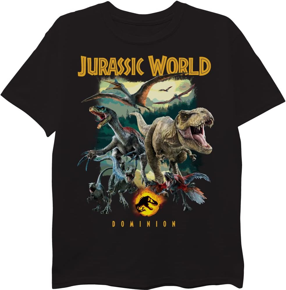 Jurassic World Pojkar Dominion Raptor & T-rex Löpar T-shirt Unisex Sommar Streetwear Toppar Rolig Tröja Camiseta Hombre