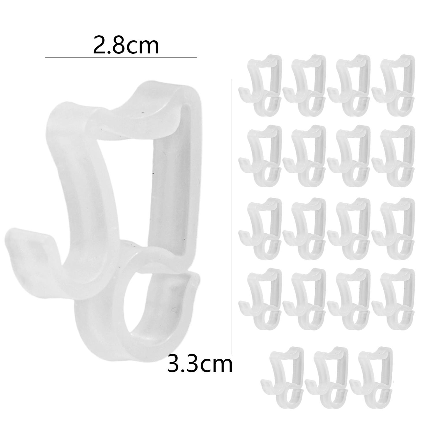 

200-20Pcs Christmas Light Clips Plastic S-Clips for String Lights and Rope Lamps Mini Christmas Wreath Yard Decorative Clamp 20PCS