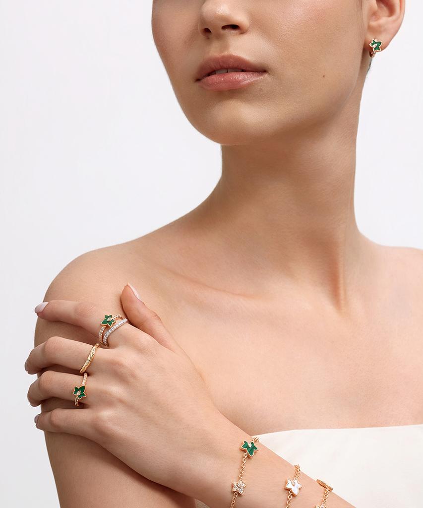 Lola Rose Ivy Malachite Rose Gold Women'S Gemstone Ring