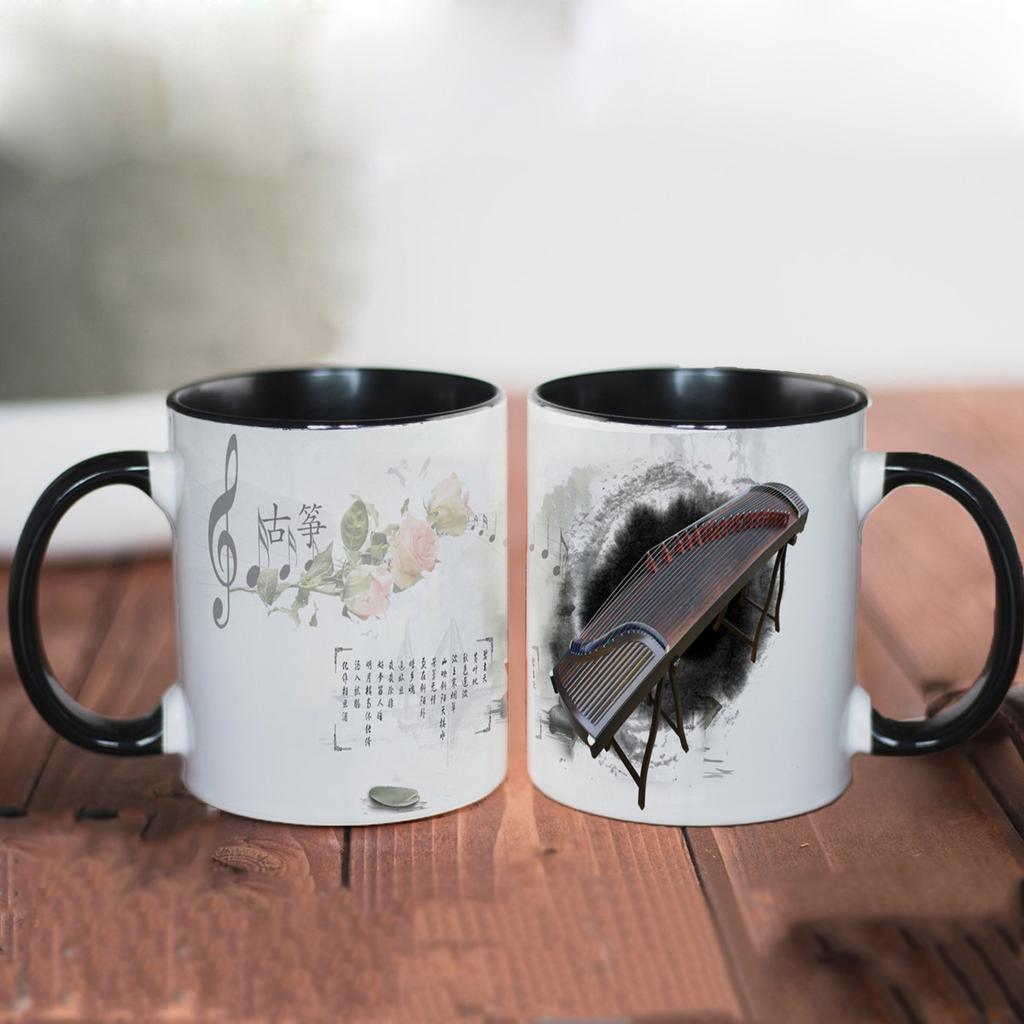 Music Theme Coffee Mug 350ML Guitar Piano Violin Ceramic Mug Ceramic Mug Table Decoration Tea Mugs