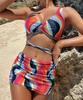 Damen-Badeanzug, bedruckt, eine Schulter, sexy Bikini, Tanga, brasilianische Strandmode, Badeanzüge