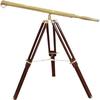 Shiny Brass Nautical Telescope with Wooden Tripod  Spyglass In Golden  Brown Finish for Home Office Decor, Collector Display  Maritime Gift