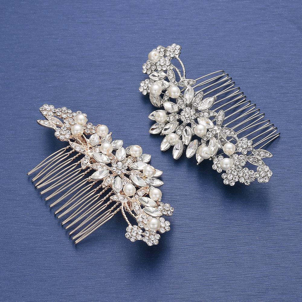 Handmade Bridal Hair Comb with Hairpin for Wedding Crown Updo Accessory