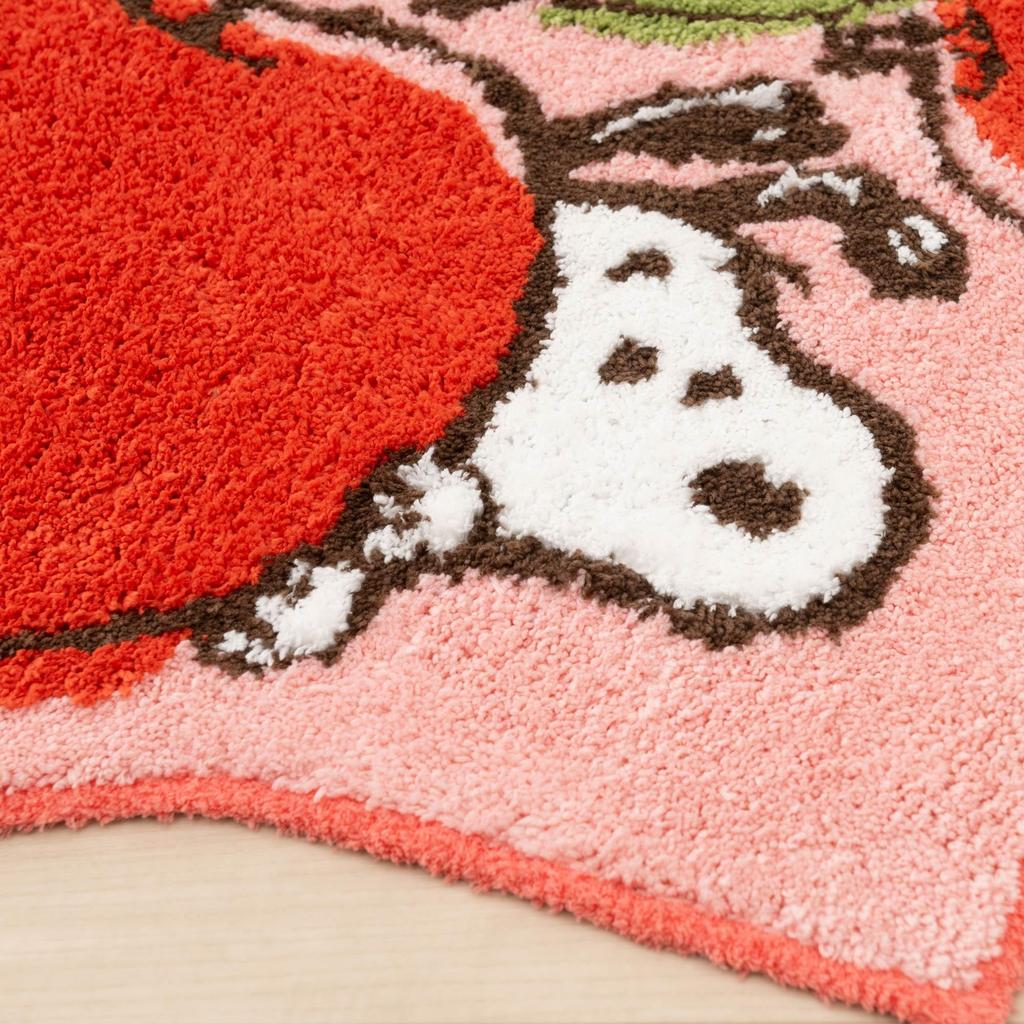 Senko Snoopy Fresh Fruit Toilet Approximately 58 x 60 Character and Animal 72671 Mat, cm, Red, Design,