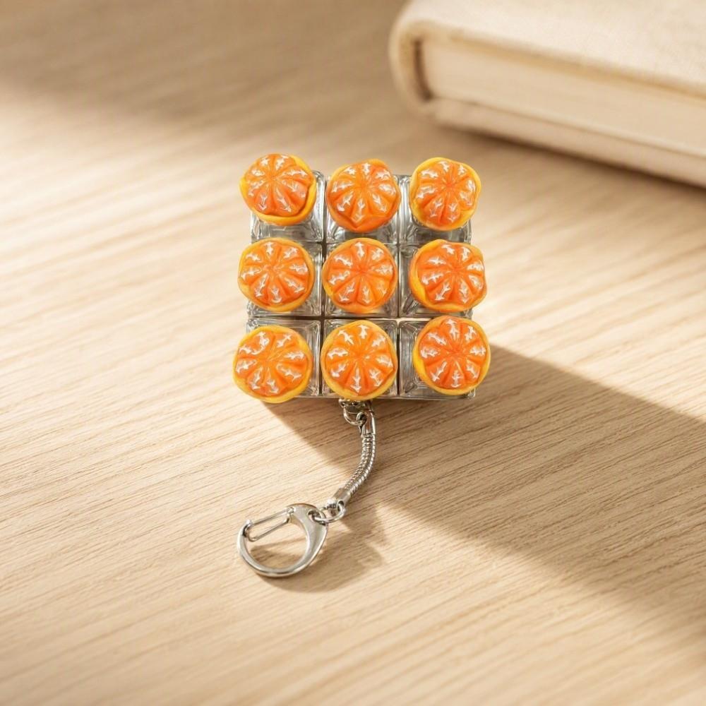 Cute Design Fruit Decompression Button Toy Transparent Dual-Tone Keyboard Keychain  Children's Bag