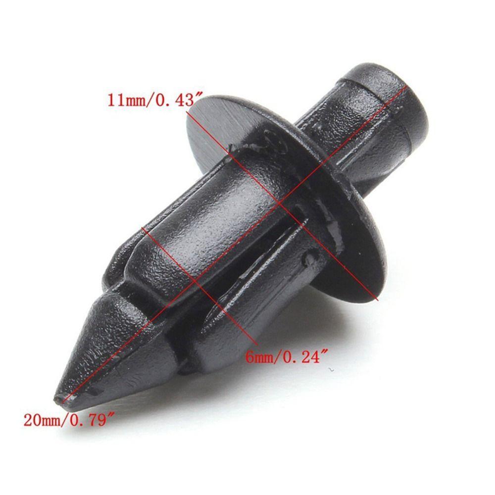 100Pcs 6mm Car Fastener Clips Black Plastic Fairing Rivet Accessories Durable Bumper Rivets for Honda/Suzukii/Kawasakii