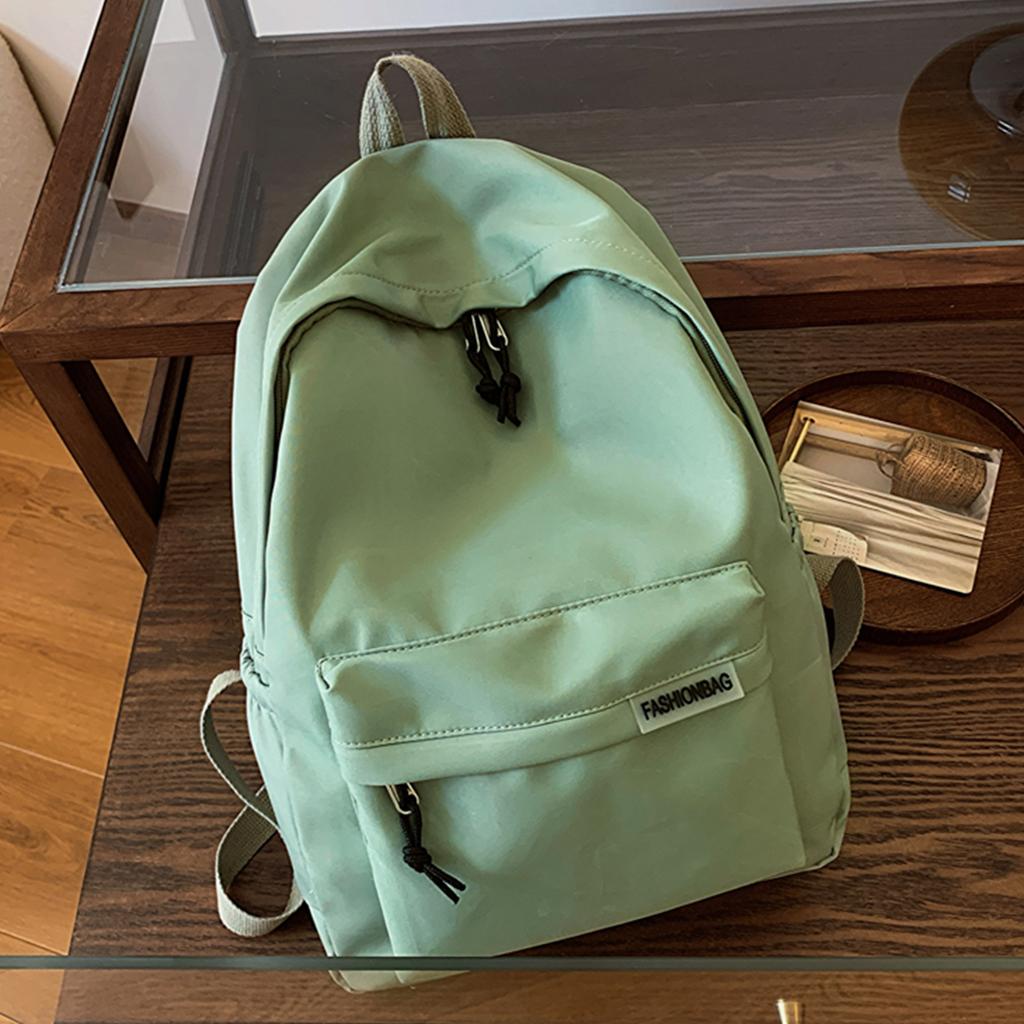 Unisex Minimalist Dopamine Backpack Solid Color Quilted Letter Logo Nylon Large Capacity Lightweight Laptop Backpack for Daily