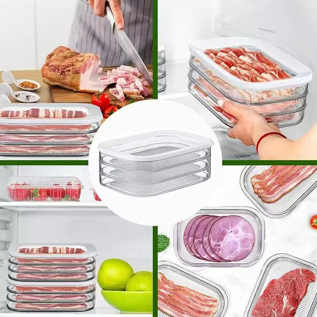 Laminated Deli Meat Refrigerator, Refrigerated Transparent Material, Easy for Refrigerator Storage Boxes, Cold Cuts, Ham