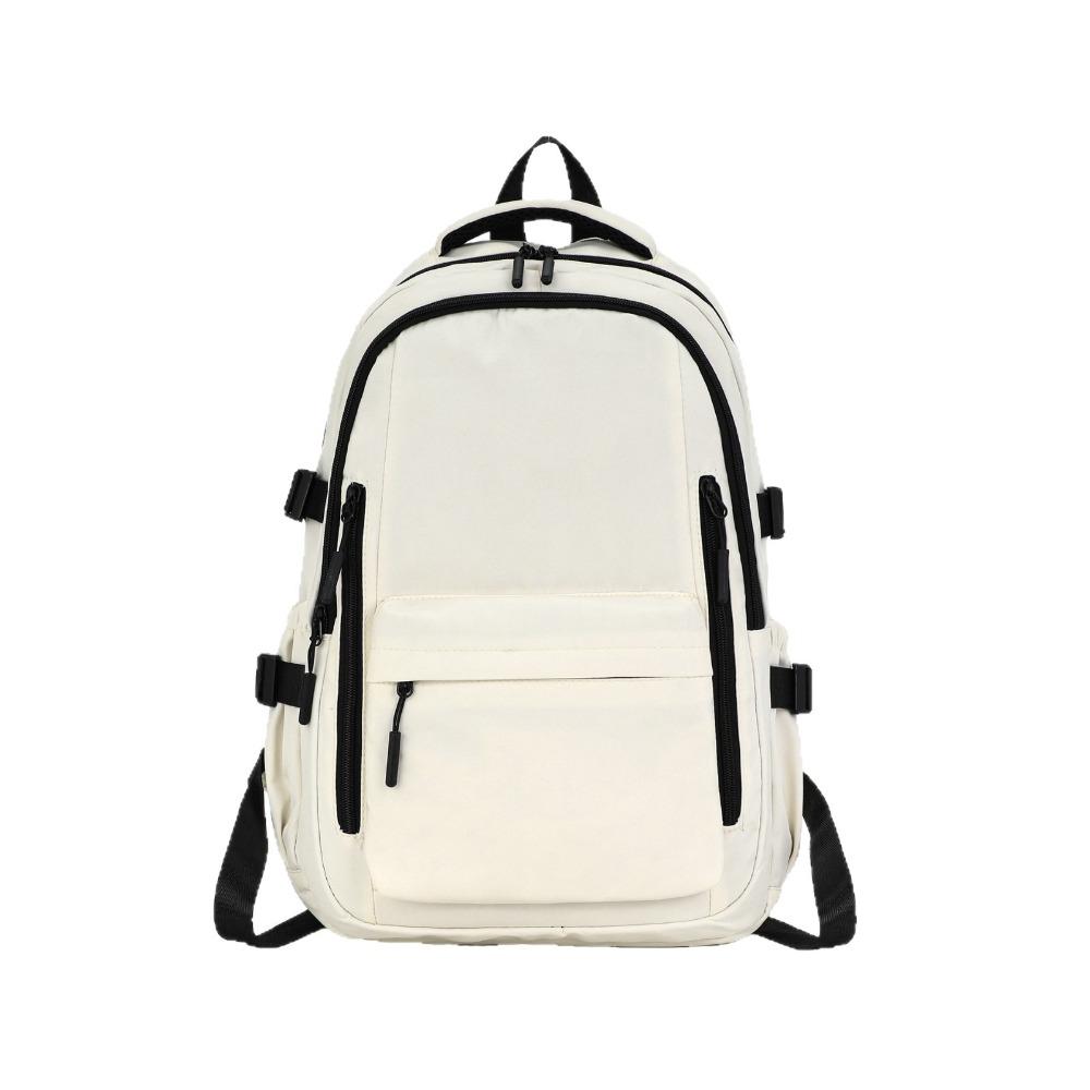 

Simple Solid Color Student Backpack Oxford Cloth Harajuku Shoulders Bag Large Capacity Korean Style Students School Bag Travel белый
