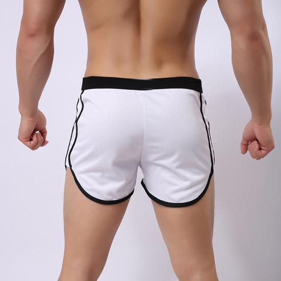 Men Color Block Summer Sports Gym Drawstring Shorts Beach Pants Swimming Trunks