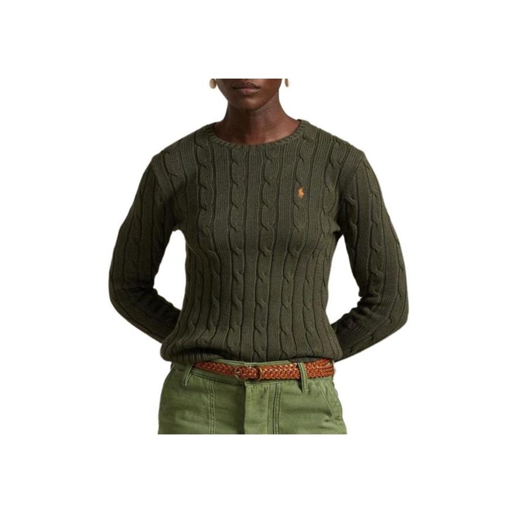 Polo Ralph Lauren Logo Embroidered Pullover Crew Neck Long Sleeve Knit Sweater Women Sweater Green 211891640-030