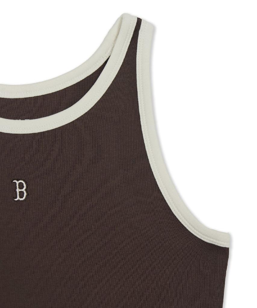 Emelbi Women'S Basic Ringer Ribbed Sleeveless Dress Bos (D.Brown)