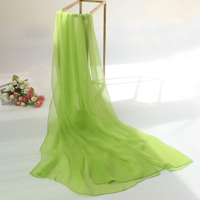 Korean Solid Chiffon Transparent Travel Holiday Beach Towel Women's Silk Scarf Female Summer Thin Long Sunscreen Shawl V10