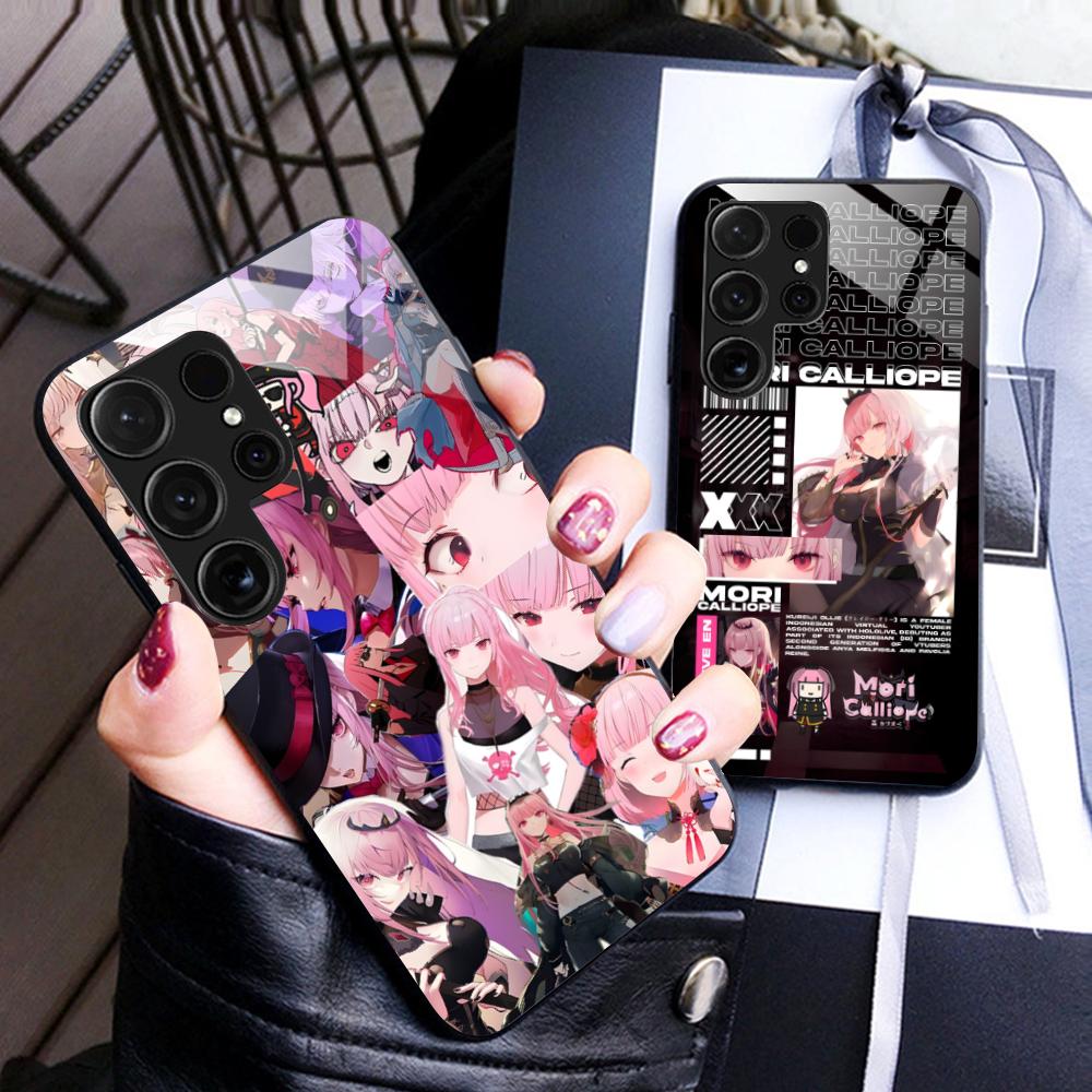 Holo Mori Calliope Glass Mobile Phone Case for Samsung Galaxy A56 55 54 53 52 51 36 35 34 23 16 15 5G Colorful Cover