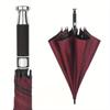 Premium Long Handle Parasol Windproof Solid Color Black Glue Sun Umbrella Elegant Sun Shade for Business Commute Driving Golf