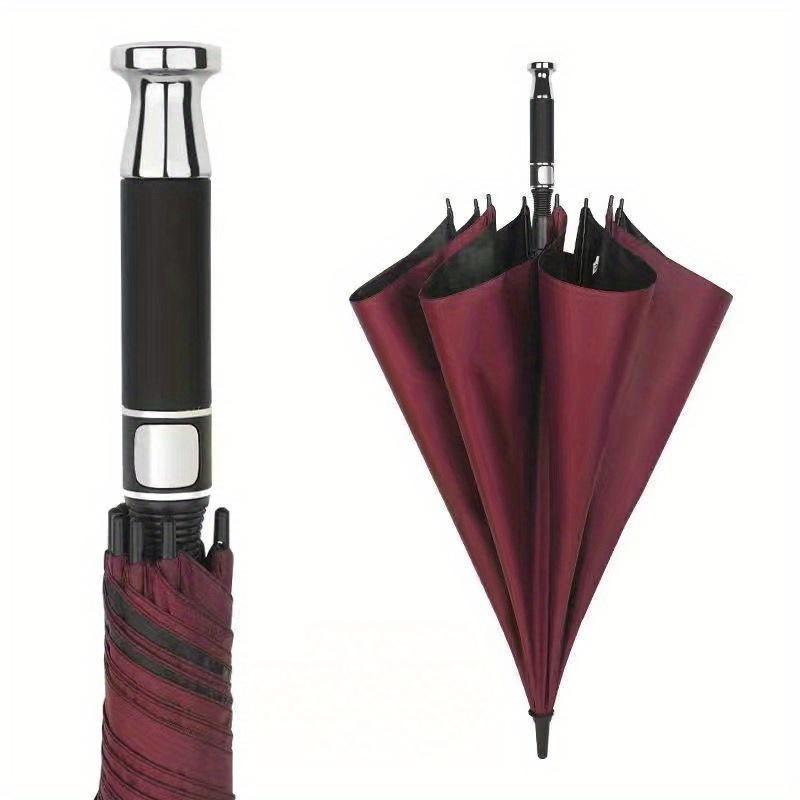 Premium Long Handle Parasol Windproof Solid Color Black Glue Sun Umbrella Elegant Sun Shade for Business Commute Driving Golf