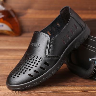 Herrensandalen in Übergröße Modische Ledersandalen Herren Outdoor-Freizeitschuhe Atmungsaktive Fischerschuhe Herren Strandschuhe yui34
