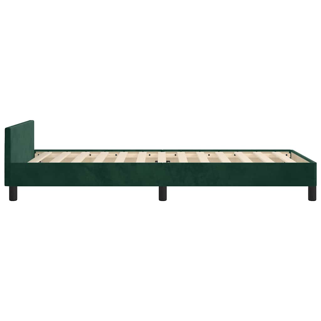Bed Frame without Mattress Dark Green 80 x 200 cm Velvet