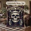 Skeletal Coffee Enthusiast Theme Throw Blanket Custom Name Text Personalized Blanket Soft Cozy Blanket for Home Sofa Bed