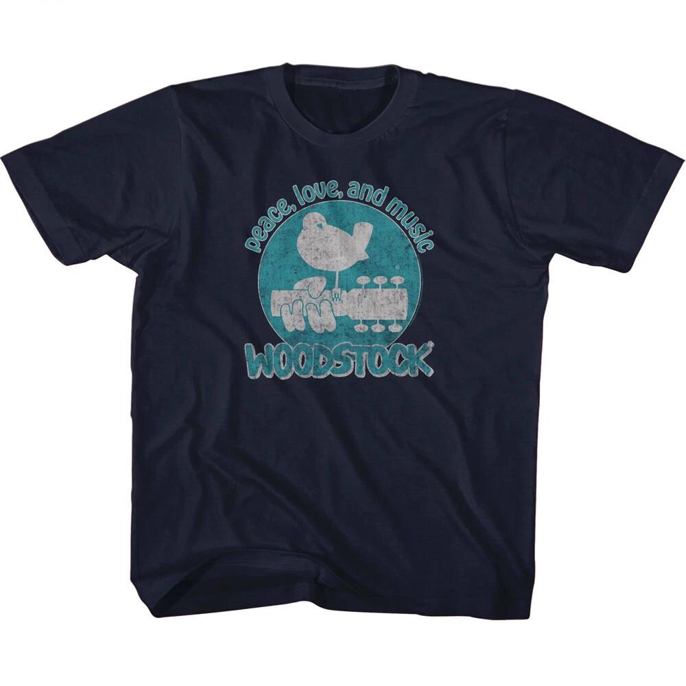 Woodstock 1969 Logo Peace Love & Music Youth T Shirt Rock & Soul Music Merch M