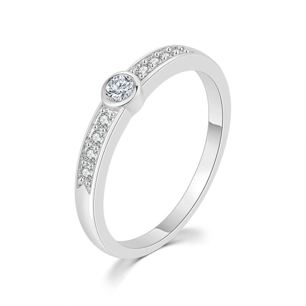 

ZHOUYANG Top Quality Concise Crystal Ring For Women Rose Gold Color Austrian Crystals Finger Dainty Ring Accessories Gifts R172 5.5